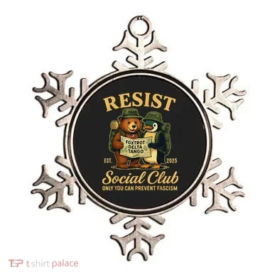 Funny Penguin Resist Penguins Protest Against Tariffs Ornament