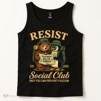 Funny Penguin Resist Penguins Protest Against Tariffs Tank Top thumb 2