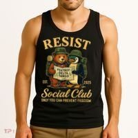 Funny Penguin Resist Penguins Protest Against Tariffs Tank Top thumb 3