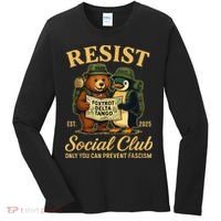Funny Penguin Resist Penguins Protest Against Tariffs Women's Long Sleeve Shirt thumb 0