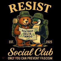 Funny Penguin Resist Penguins Protest Against Tariffs Women's Long Sleeve Shirt thumb 2