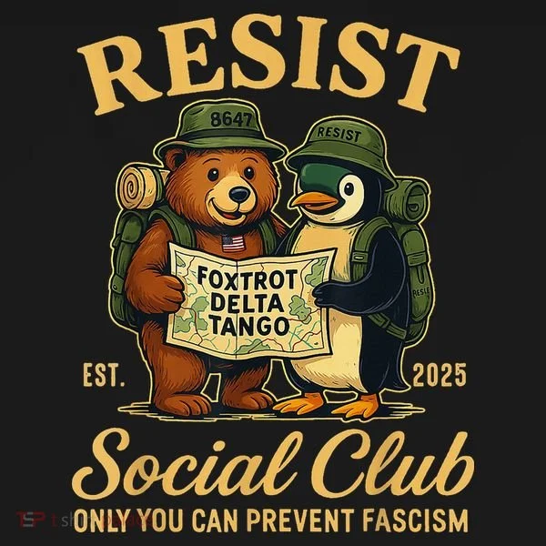 Funny Penguin Resist Penguins Protest Against Tariffs Women's T-Shirt