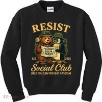 Funny Penguin Resist Penguins Protest Against Tariffs Kids Sweatshirt thumb 0