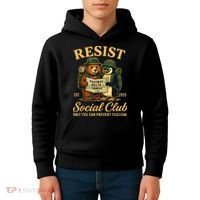 Funny Penguin Resist Penguins Protest Against Tariffs Kids Hoodie thumb 4