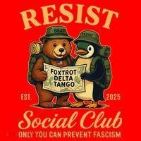 Funny Penguin Resist Penguins Protest Against Tariffs Santa Hat thumb 1