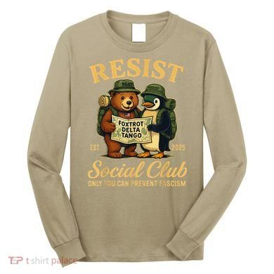 Funny Penguin Resist Penguins Protest Against Tariffs Long Sleeve Shirt
