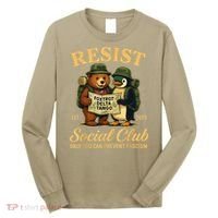 Funny Penguin Resist Penguins Protest Against Tariffs Long Sleeve Shirt thumb 0