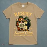 Funny Penguin Resist Penguins Protest Against Tariffs T-Shirt thumb 5