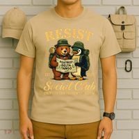 Funny Penguin Resist Penguins Protest Against Tariffs T-Shirt thumb 6