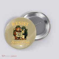 Funny Penguin Resist Penguins Protest Against Tariffs Button thumb 0