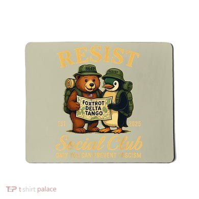 Funny Penguin Resist Penguins Protest Against Tariffs Mousepad