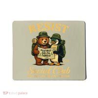 Funny Penguin Resist Penguins Protest Against Tariffs Mousepad thumb 0