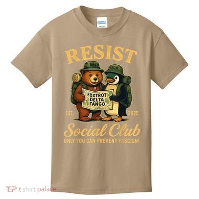 Funny Penguin Resist Penguins Protest Against Tariffs Kids T-Shirt