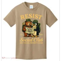 Funny Penguin Resist Penguins Protest Against Tariffs Kids T-Shirt thumb 0