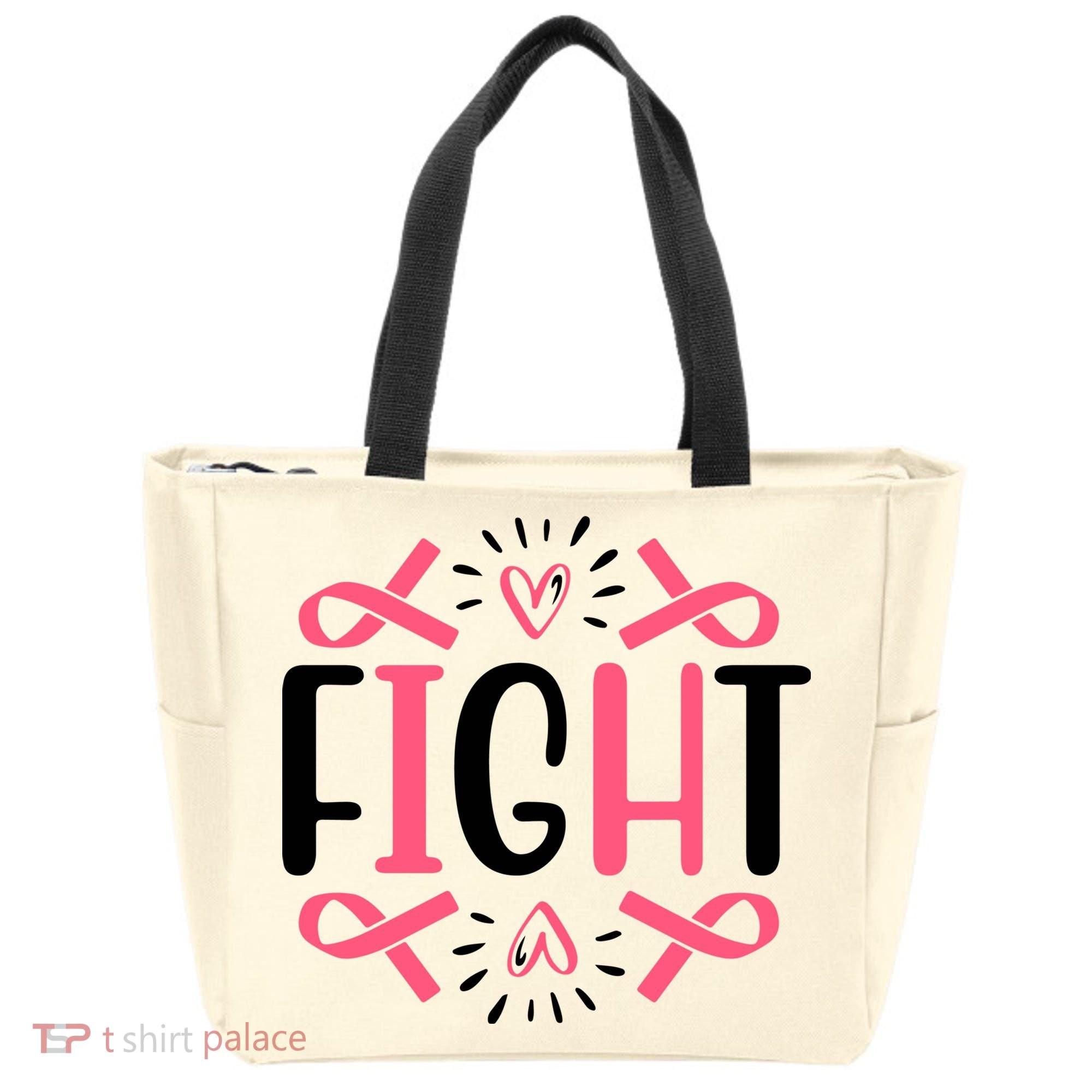 Fight Pink Ribbon Breast Cancer Tote Bag