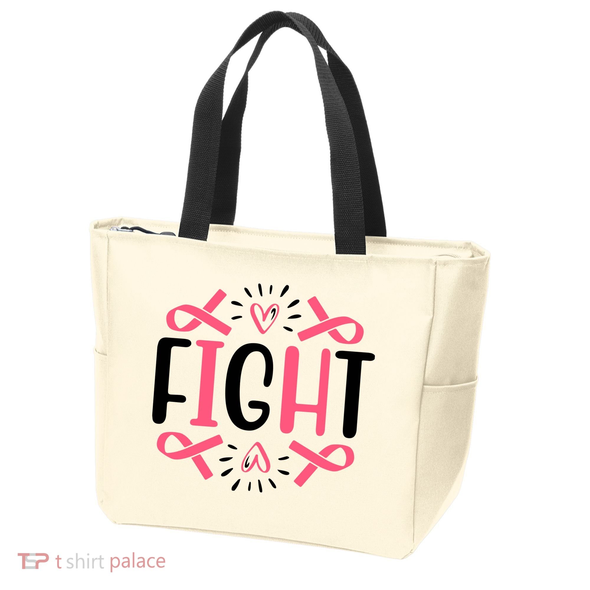 Fight Pink Ribbon Breast Cancer Tote Bag