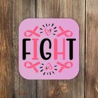 Fight Pink Ribbon Breast Cancer Coaster thumb 0