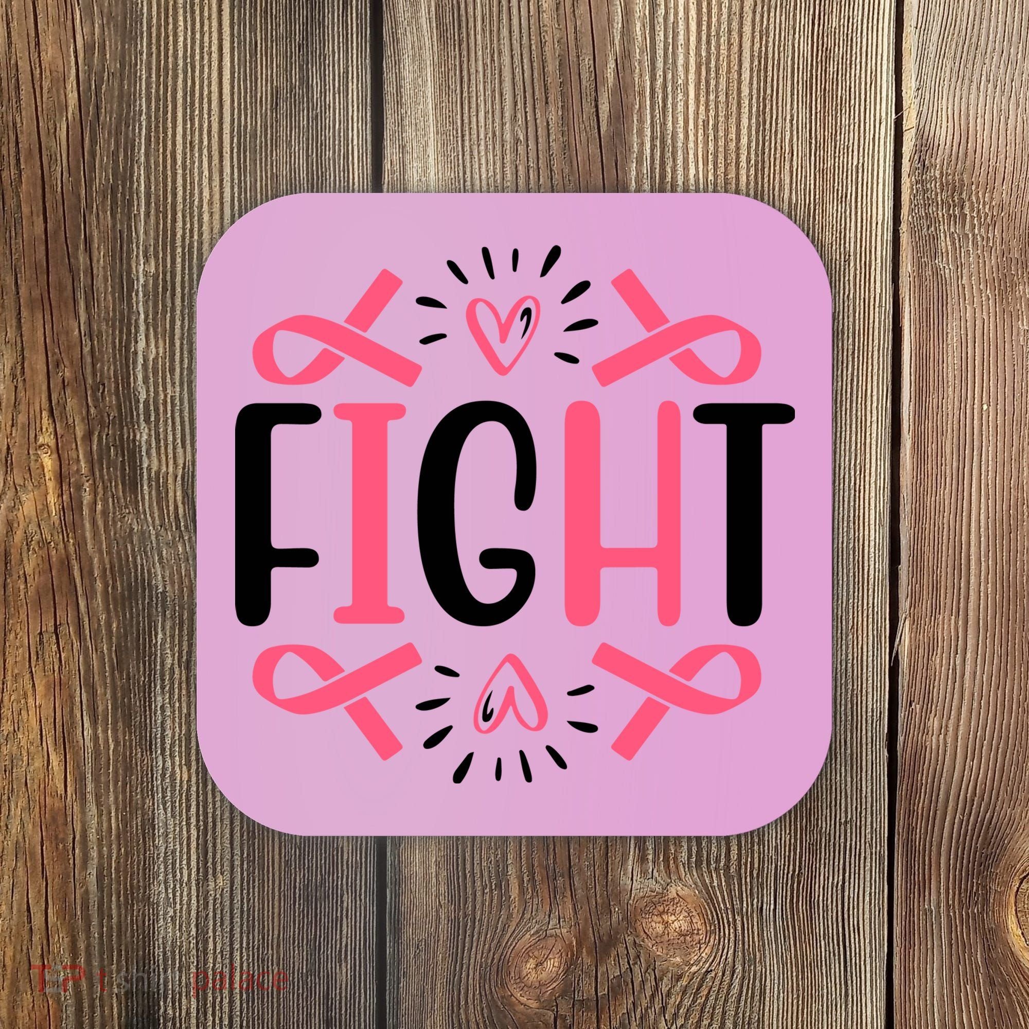 Fight Pink Ribbon Breast Cancer Coaster