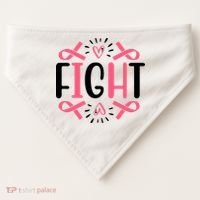 Fight Pink Ribbon Breast Cancer USA-Made Doggie Bandana thumb 0