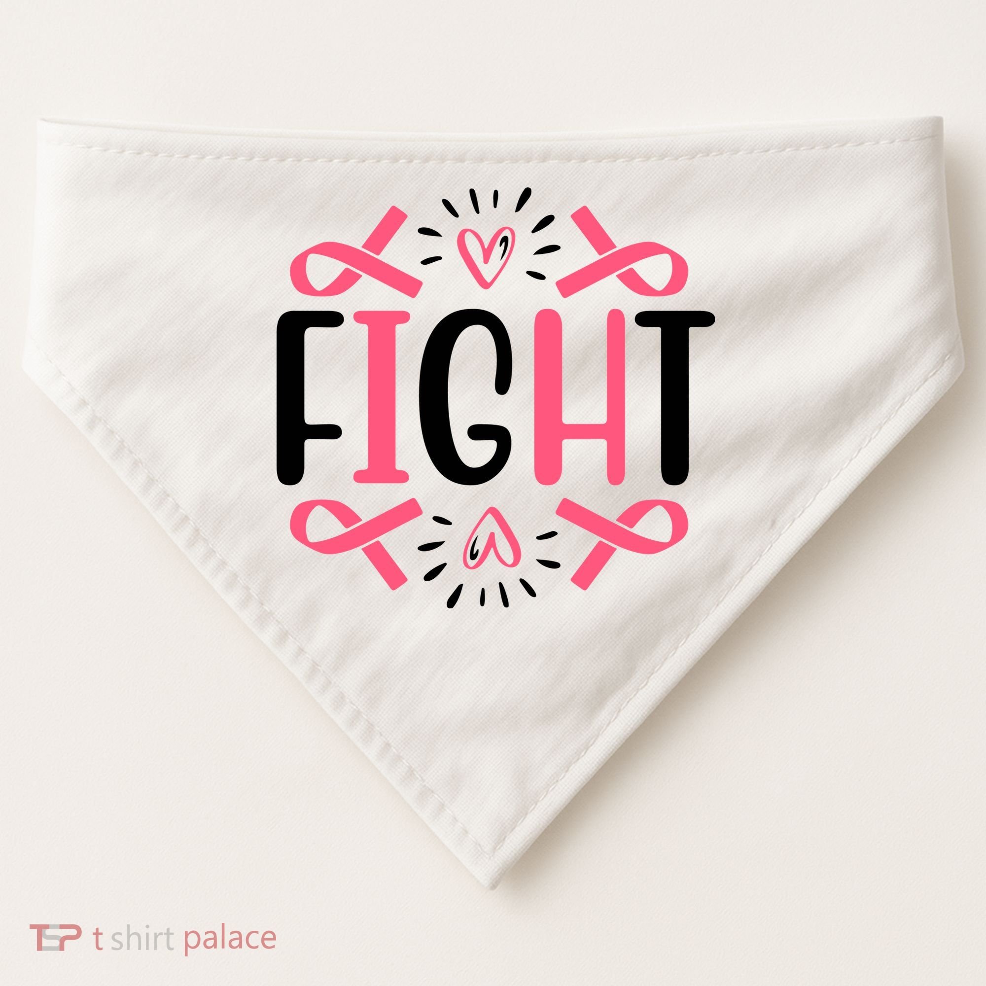 Fight Pink Ribbon Breast Cancer USA-Made Doggie Bandana