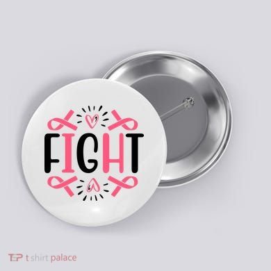 Fight Pink Ribbon Breast Cancer Button