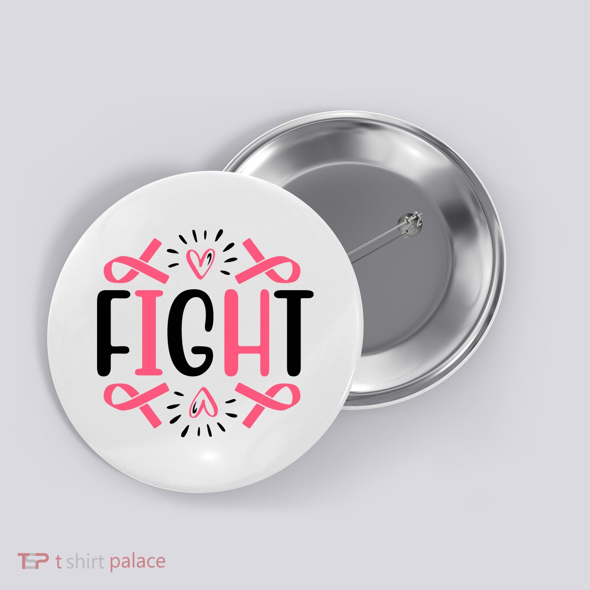 Fight Pink Ribbon Breast Cancer Button