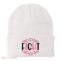 Fight Pink Ribbon Breast Cancer Beanie thumb 0
