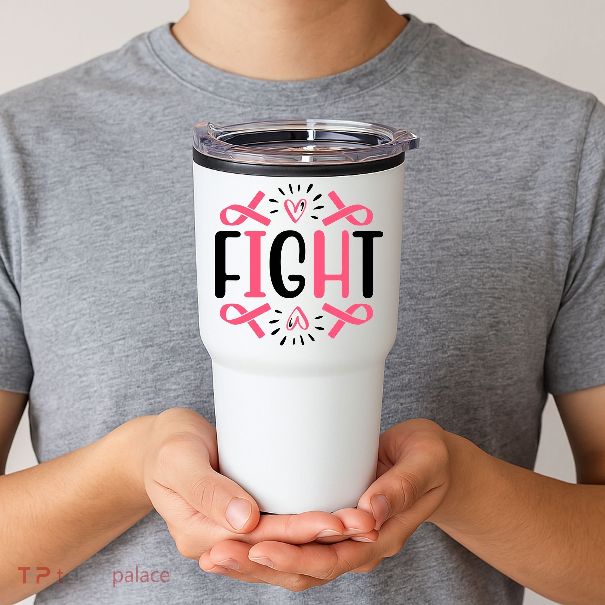 Fight Pink Ribbon Breast Cancer Tumbler