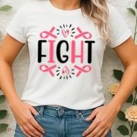 Fight Pink Ribbon Breast Cancer Women's T-Shirt thumb 2