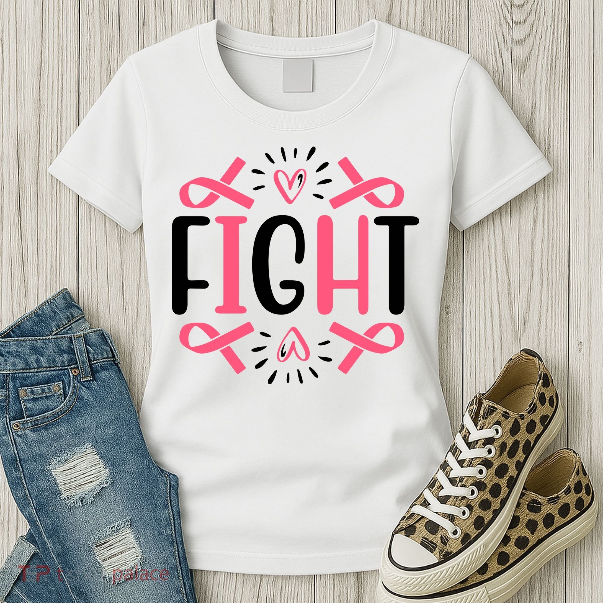 Fight Pink Ribbon Breast Cancer Women's T-Shirt