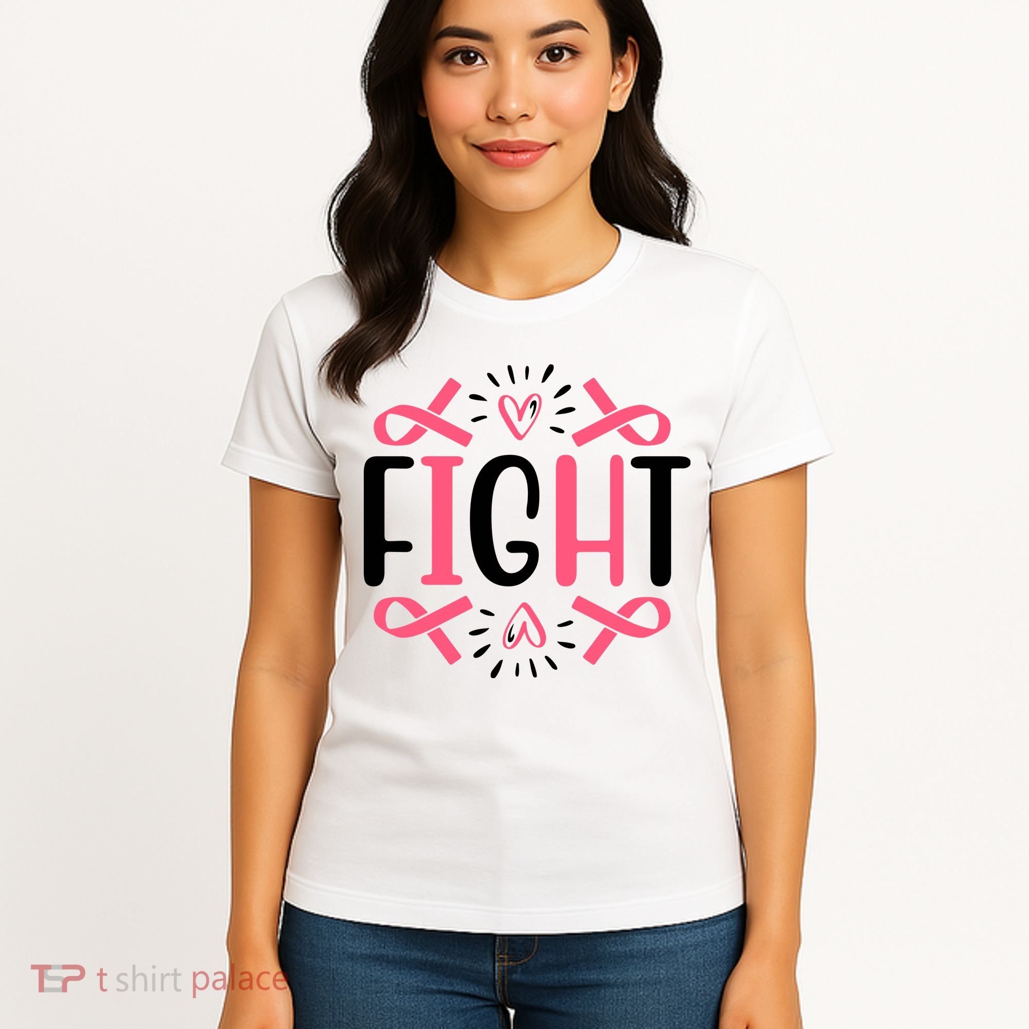 Fight Pink Ribbon Breast Cancer Women's T-Shirt