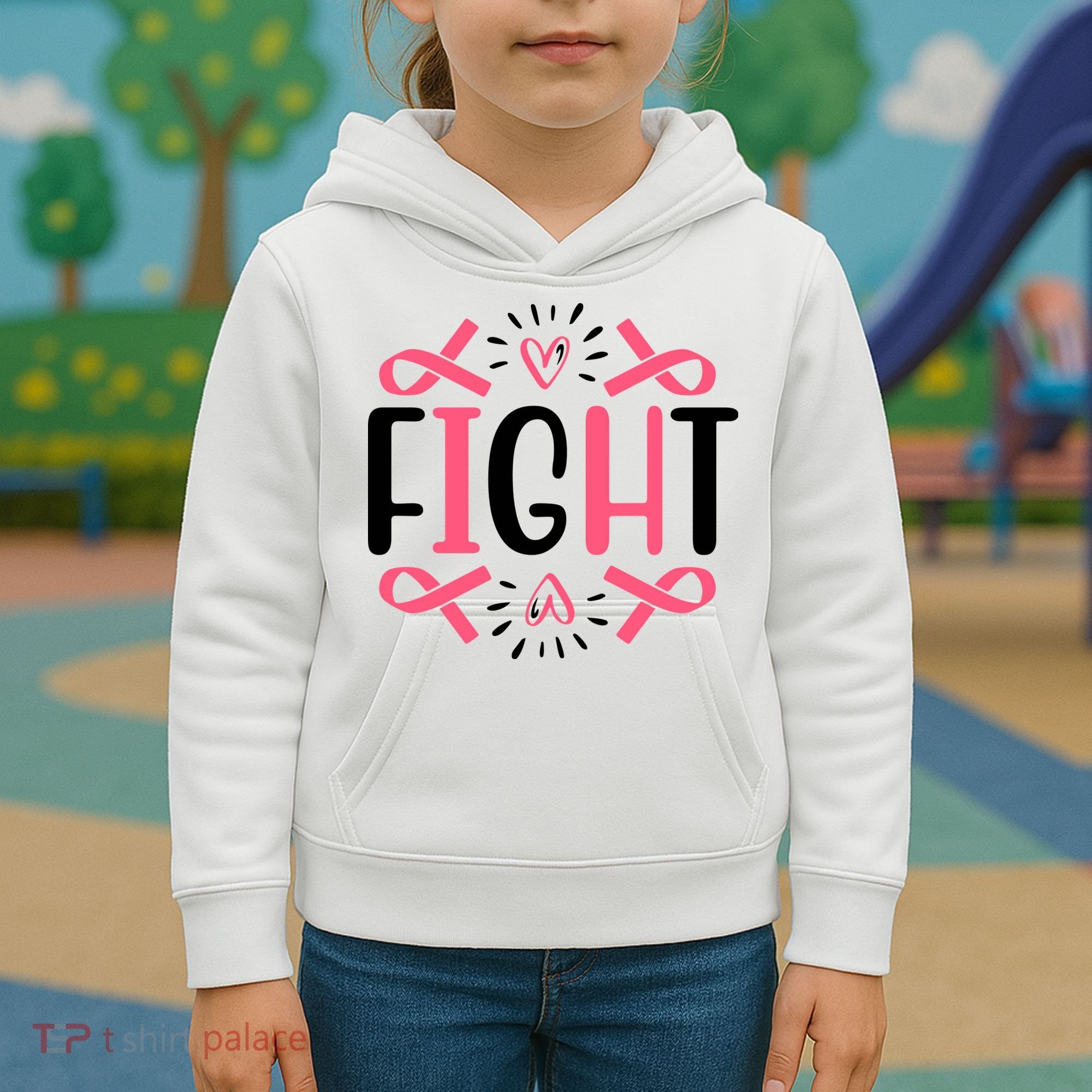 Fight Pink Ribbon Breast Cancer Kids Hoodie