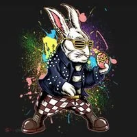 Funny Punk Rock Easter Bunny Rabbit Doggie Tank thumb 4