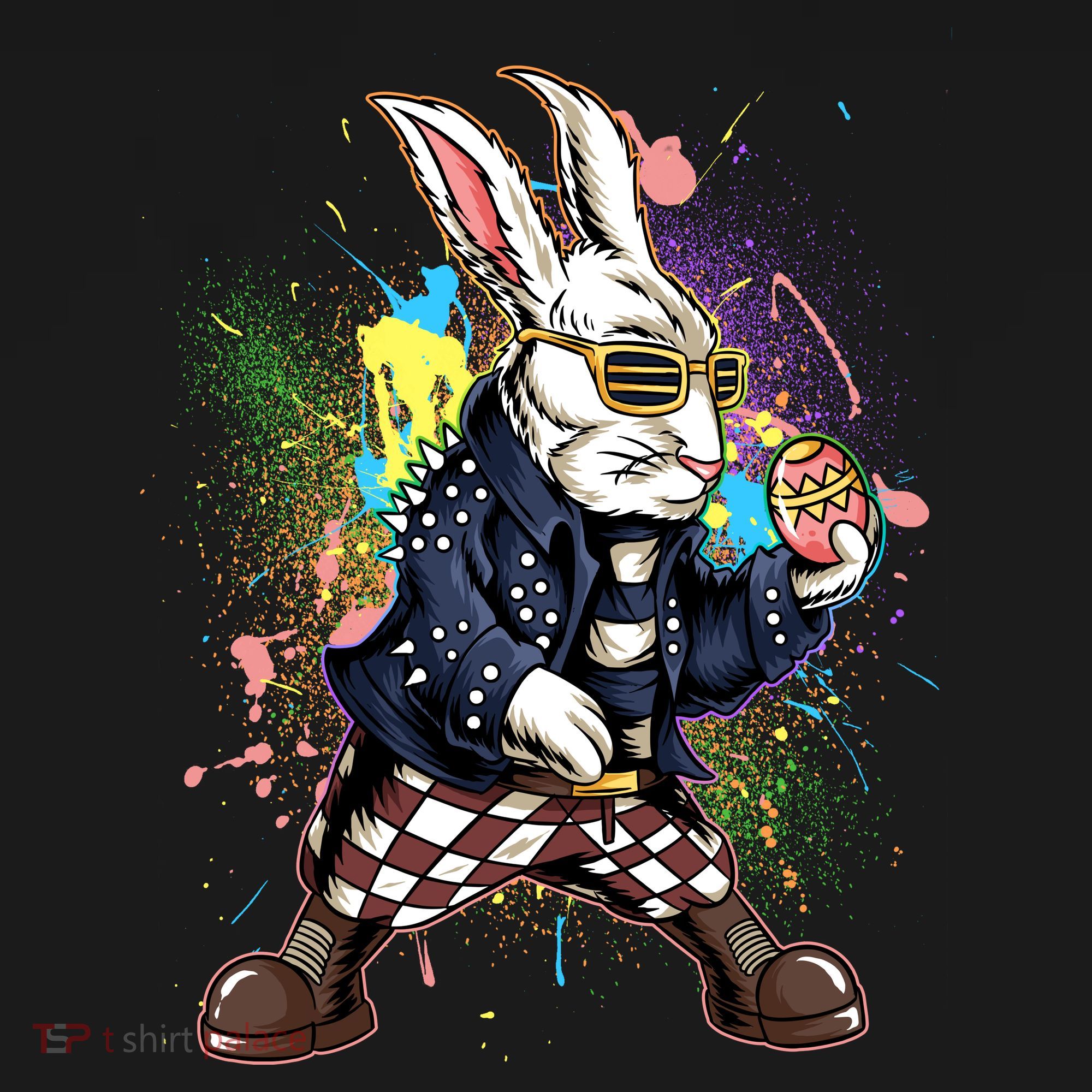 Funny Punk Rock Easter Bunny Rabbit Hoodie