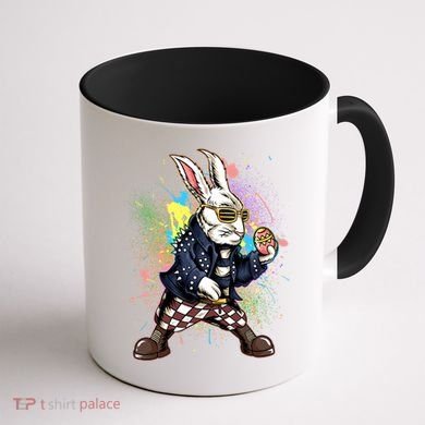 Funny Punk Rock Easter Bunny Rabbit Coffee Mug back
