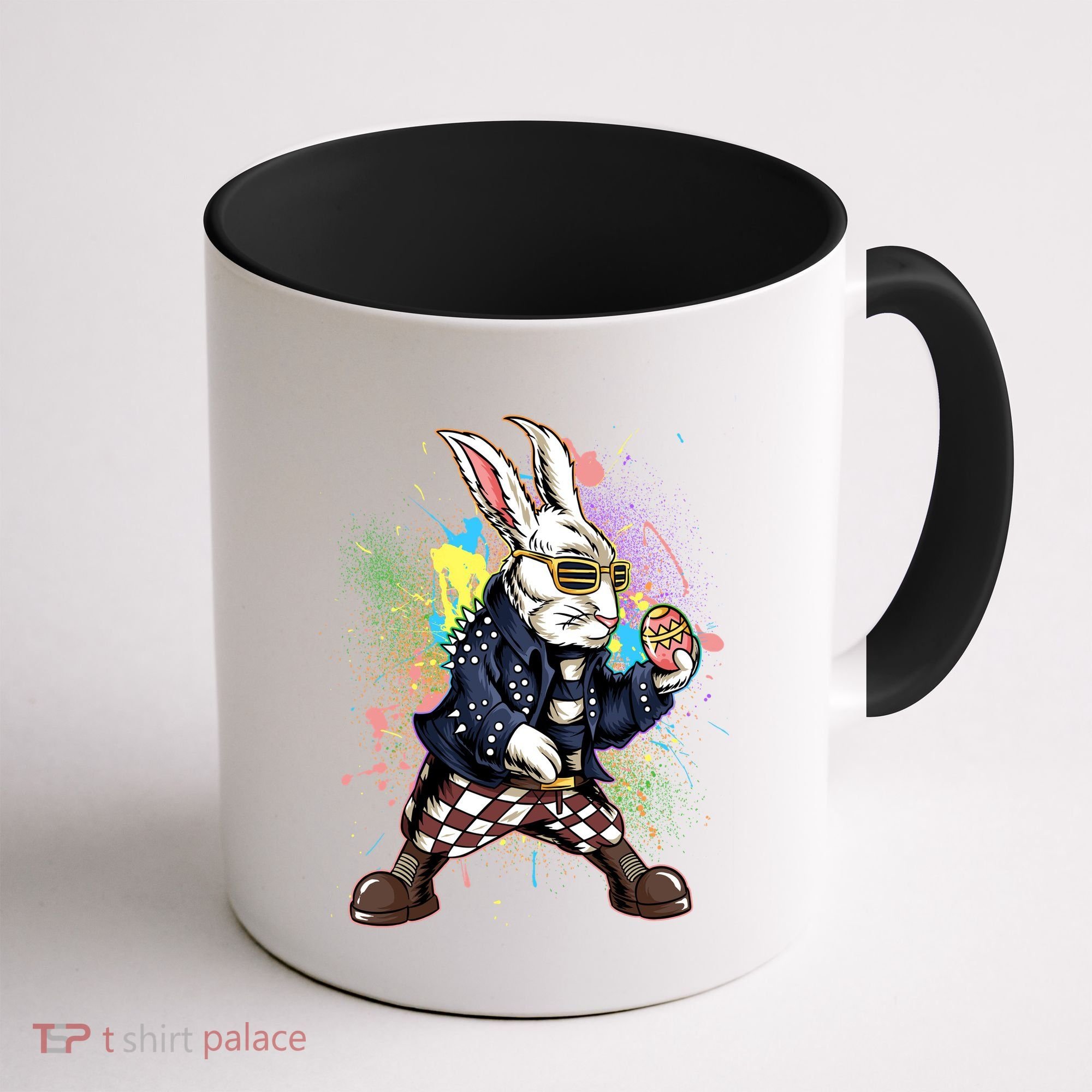 Funny Punk Rock Easter Bunny Rabbit Coffee Mug