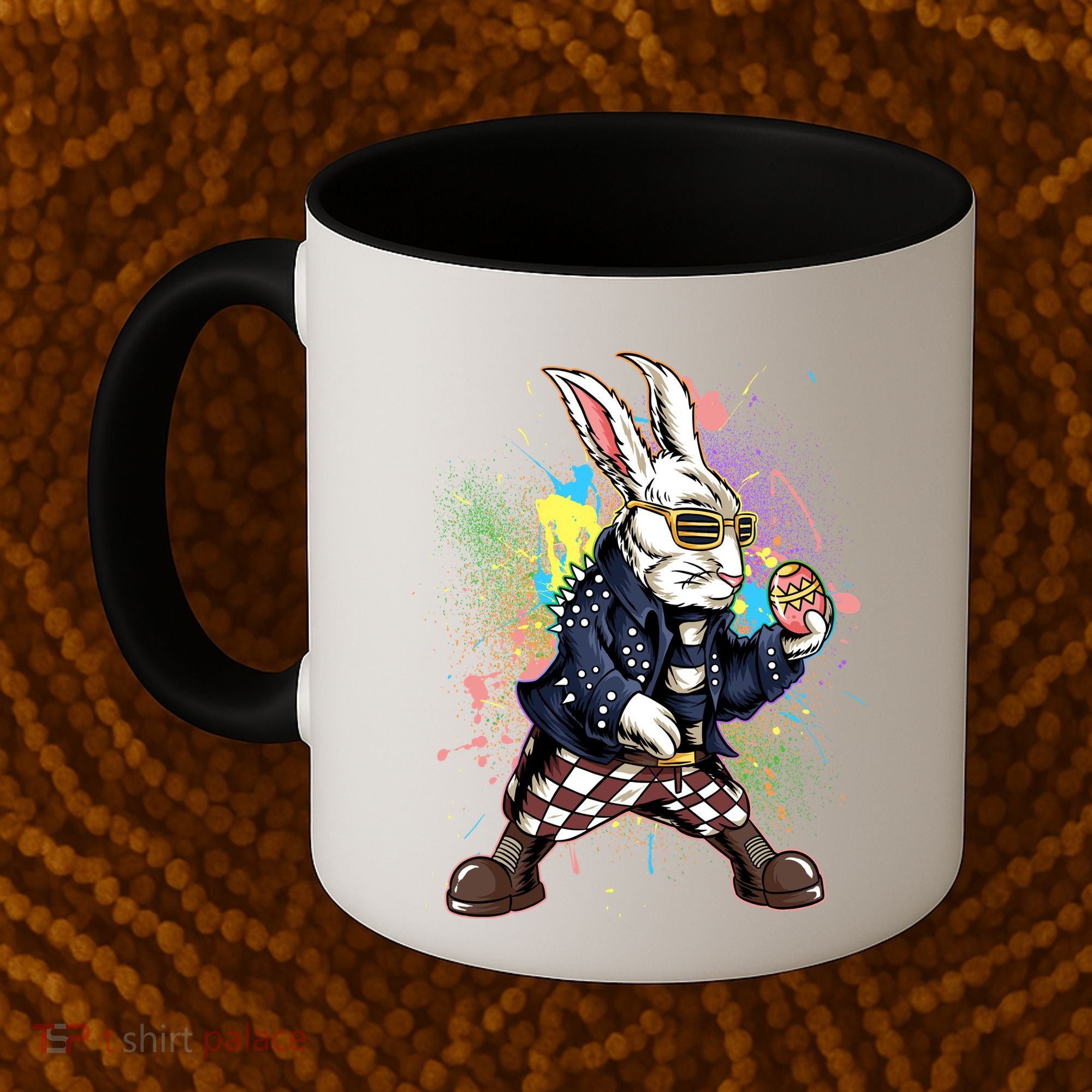 Funny Punk Rock Easter Bunny Rabbit Coffee Mug