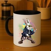 Funny Punk Rock Easter Bunny Rabbit Coffee Mug thumb 4