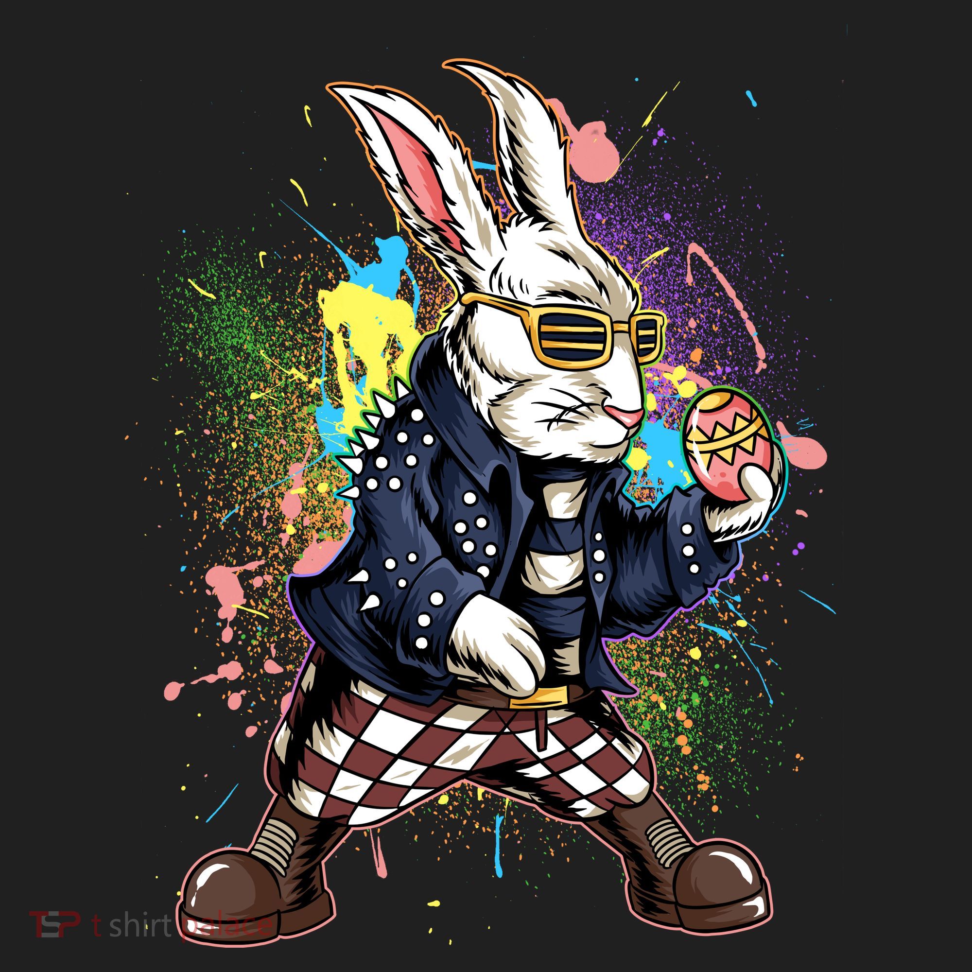 Funny Punk Rock Easter Bunny Rabbit Beanie