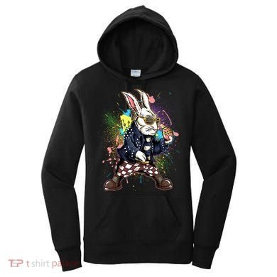 Funny Punk Rock Easter Bunny Rabbit Women's Hoodie