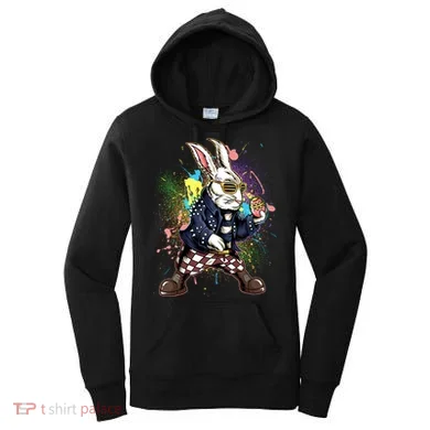 Funny Punk Rock Easter Bunny Rabbit Women's Hoodie