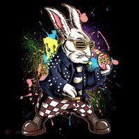 Funny Punk Rock Easter Bunny Rabbit Women's Hoodie thumb 2