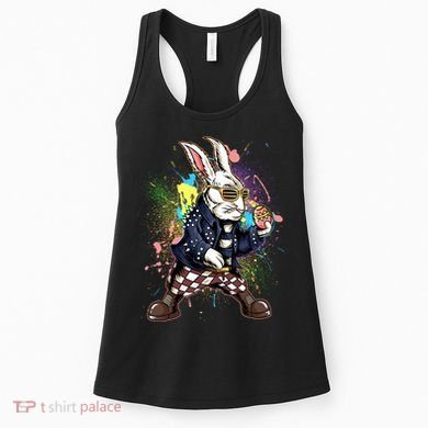 Funny Punk Rock Easter Bunny Rabbit Women's Tank Top