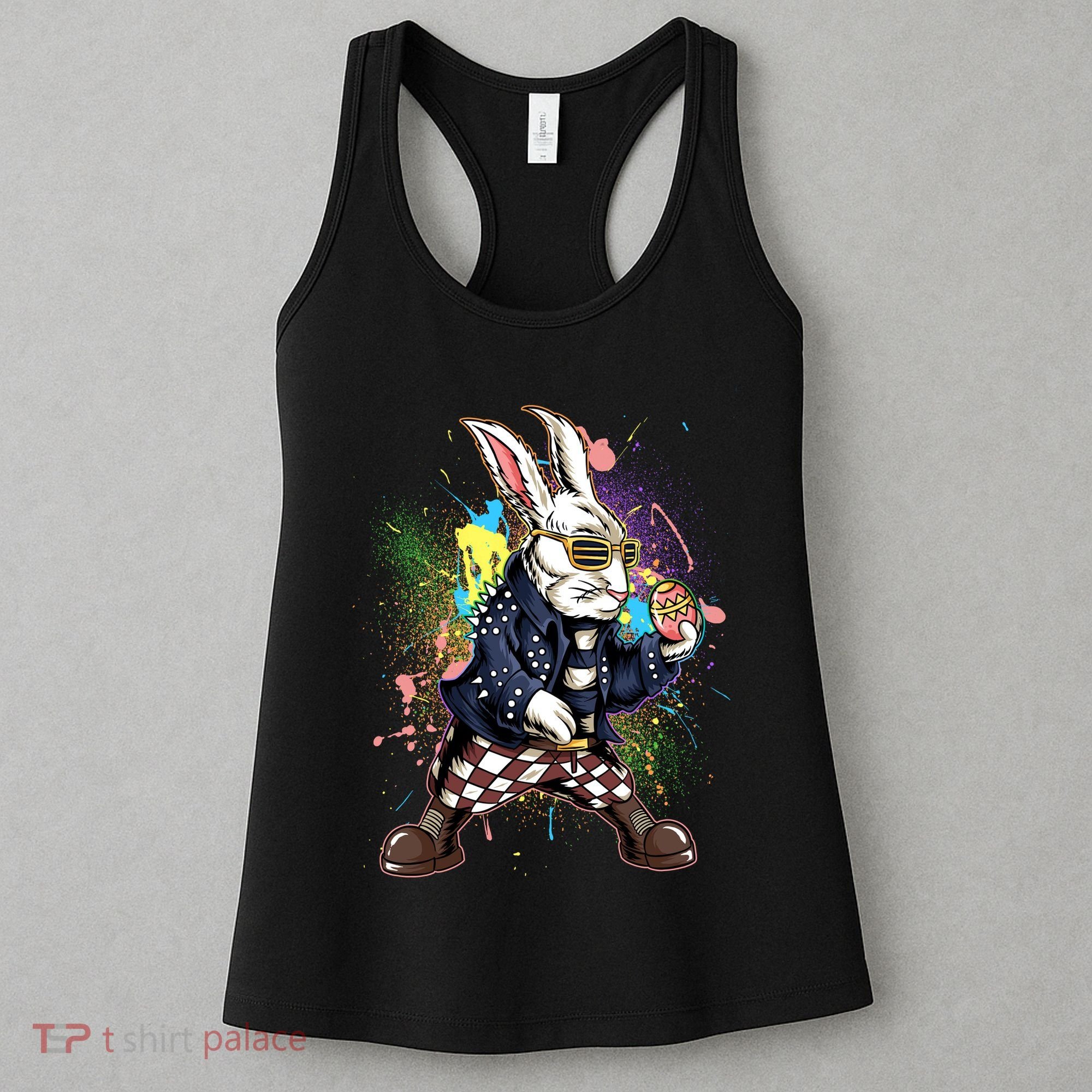 Funny Punk Rock Easter Bunny Rabbit Women's Tank Top