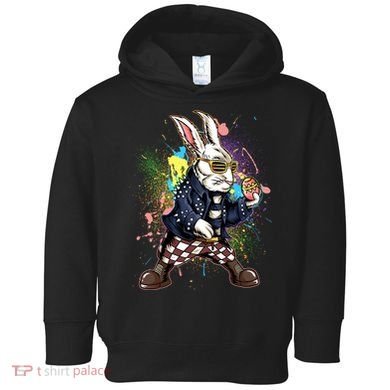 Funny Punk Rock Easter Bunny Rabbit Toddler Hoodie