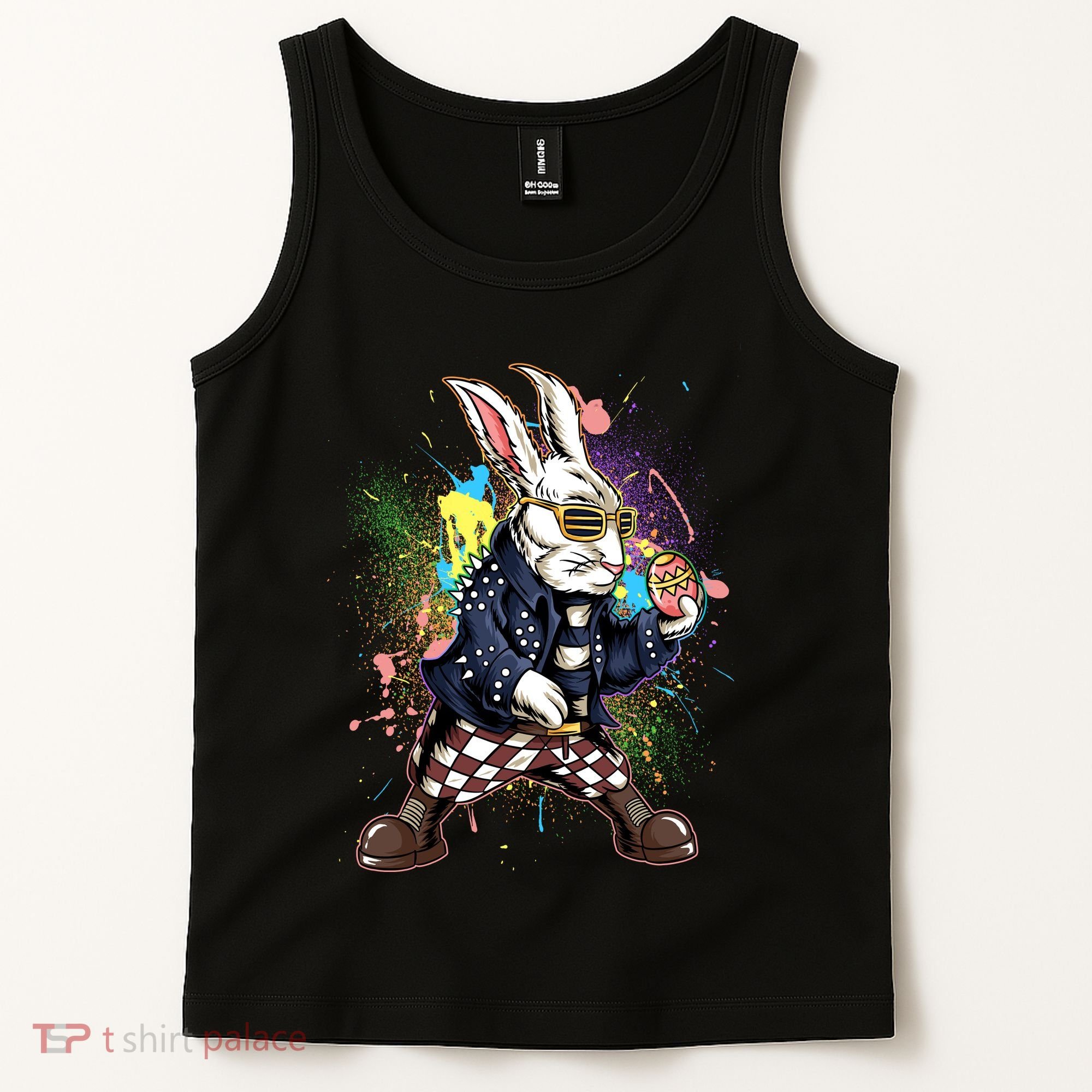 Funny Punk Rock Easter Bunny Rabbit Tank Top