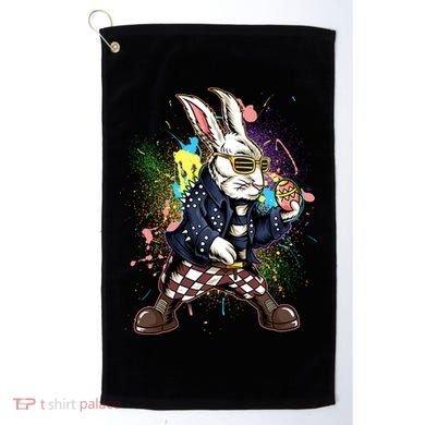 Funny Punk Rock Easter Bunny Rabbit Golf Towel