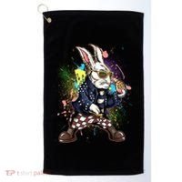 Funny Punk Rock Easter Bunny Rabbit Golf Towel thumb 0