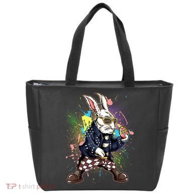 Funny Punk Rock Easter Bunny Rabbit Tote Bag