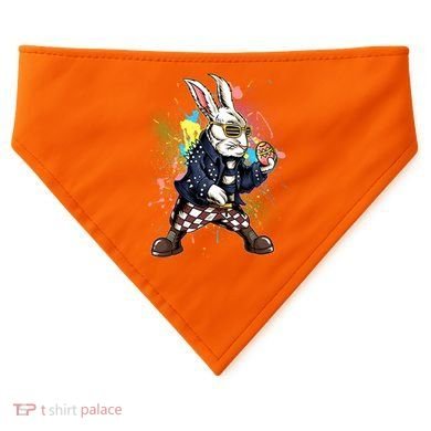 Funny Punk Rock Easter Bunny Rabbit USA-Made Doggie Bandana
